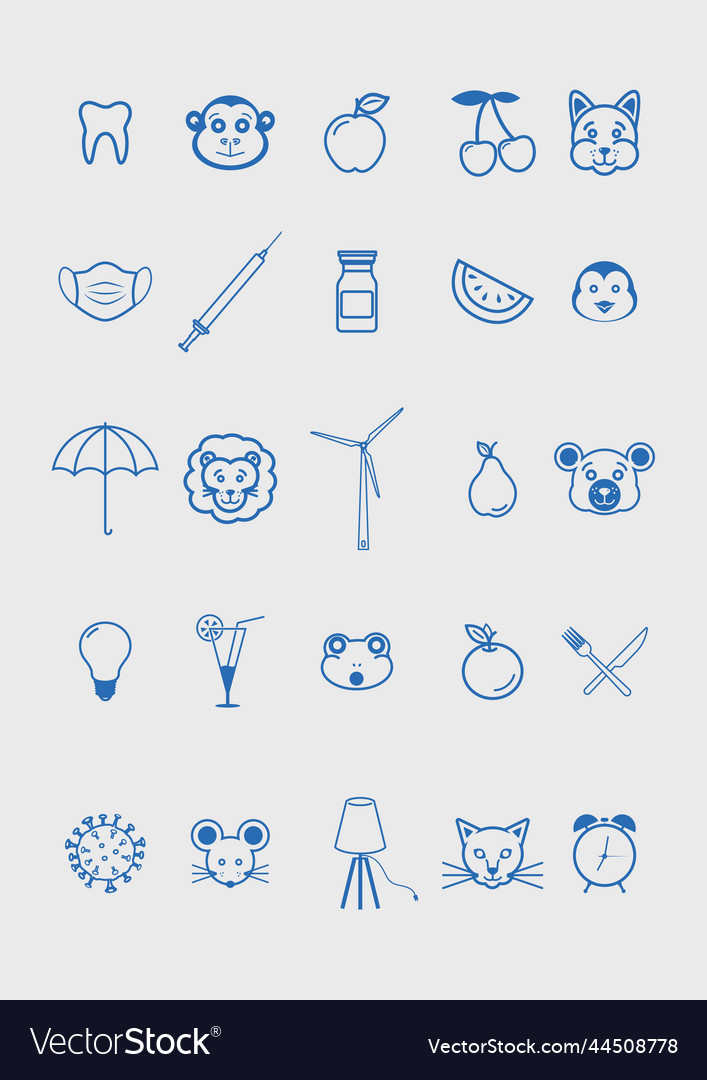 Set of different icons in flat style vector image Set of different icons in flat style