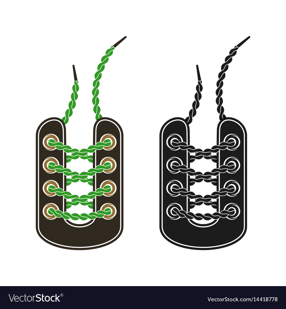 Shoelaces two variants Royalty Free Vector Image