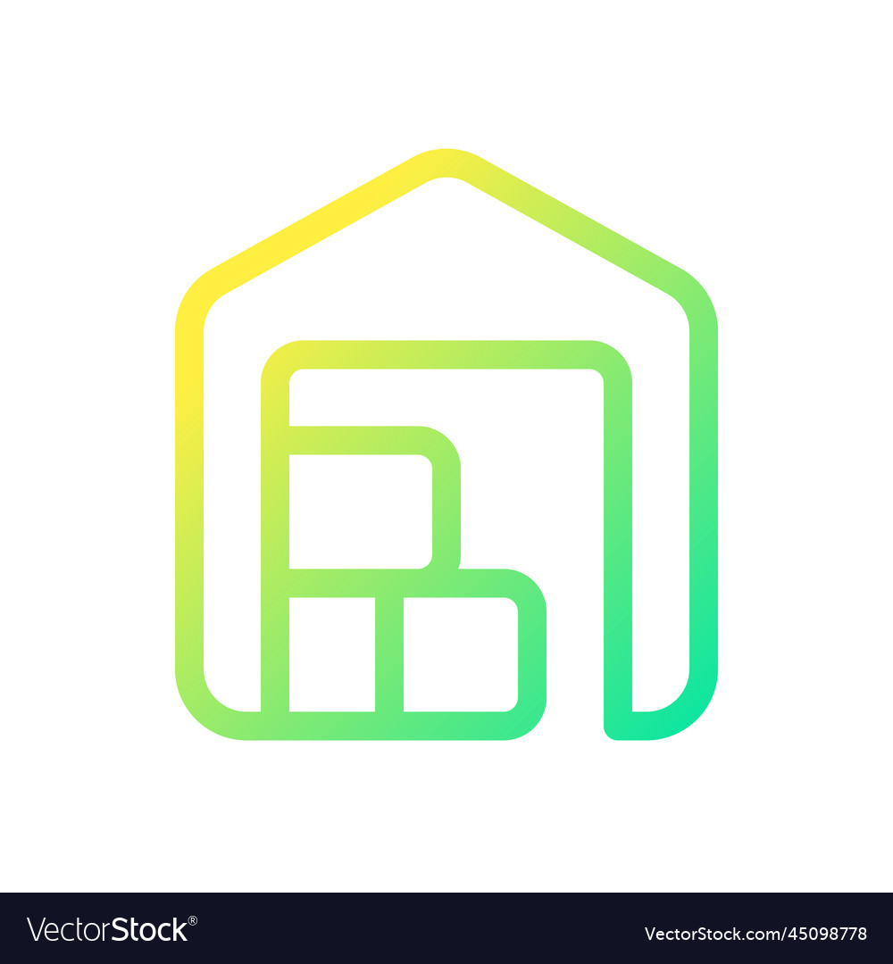 Warehouse pixel perfect gradient linear ui icon vector image Warehouse pixel perfect gradient linear ui icon