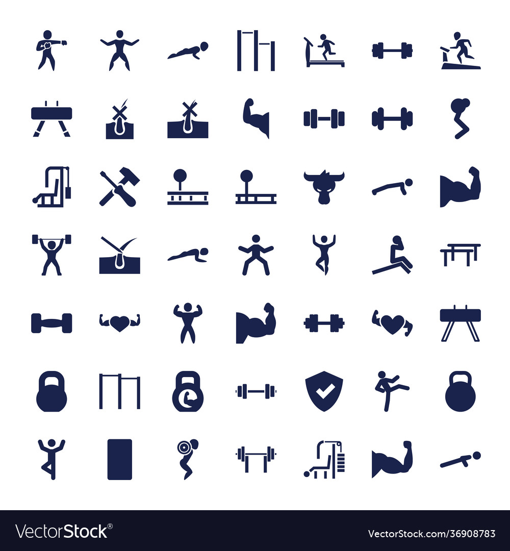 49 strong icons Royalty Free Vector Image - VectorStock