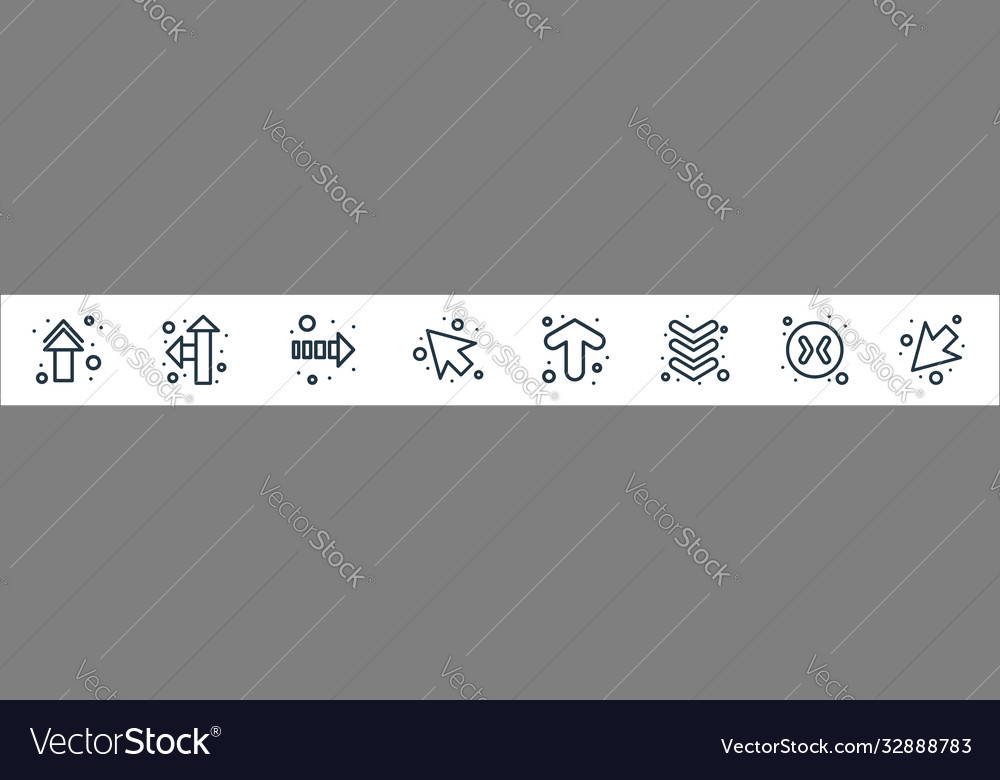 Arrows line icons linear set quality