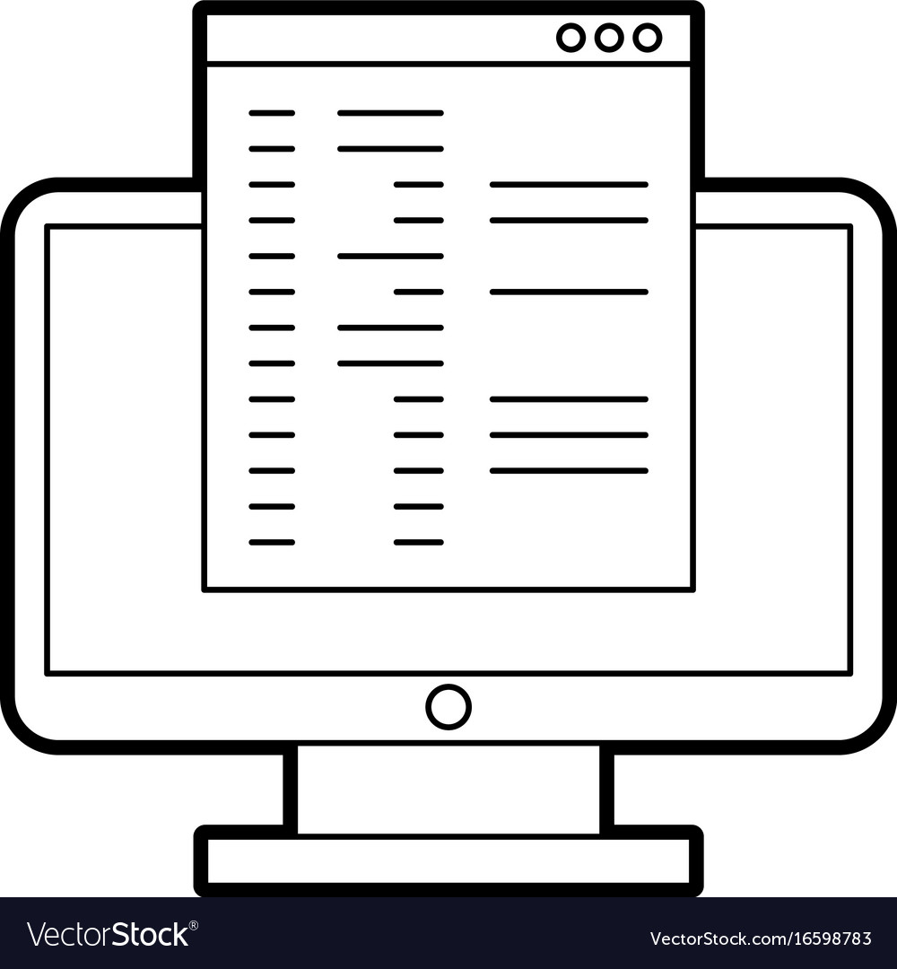 Computer desktop with template