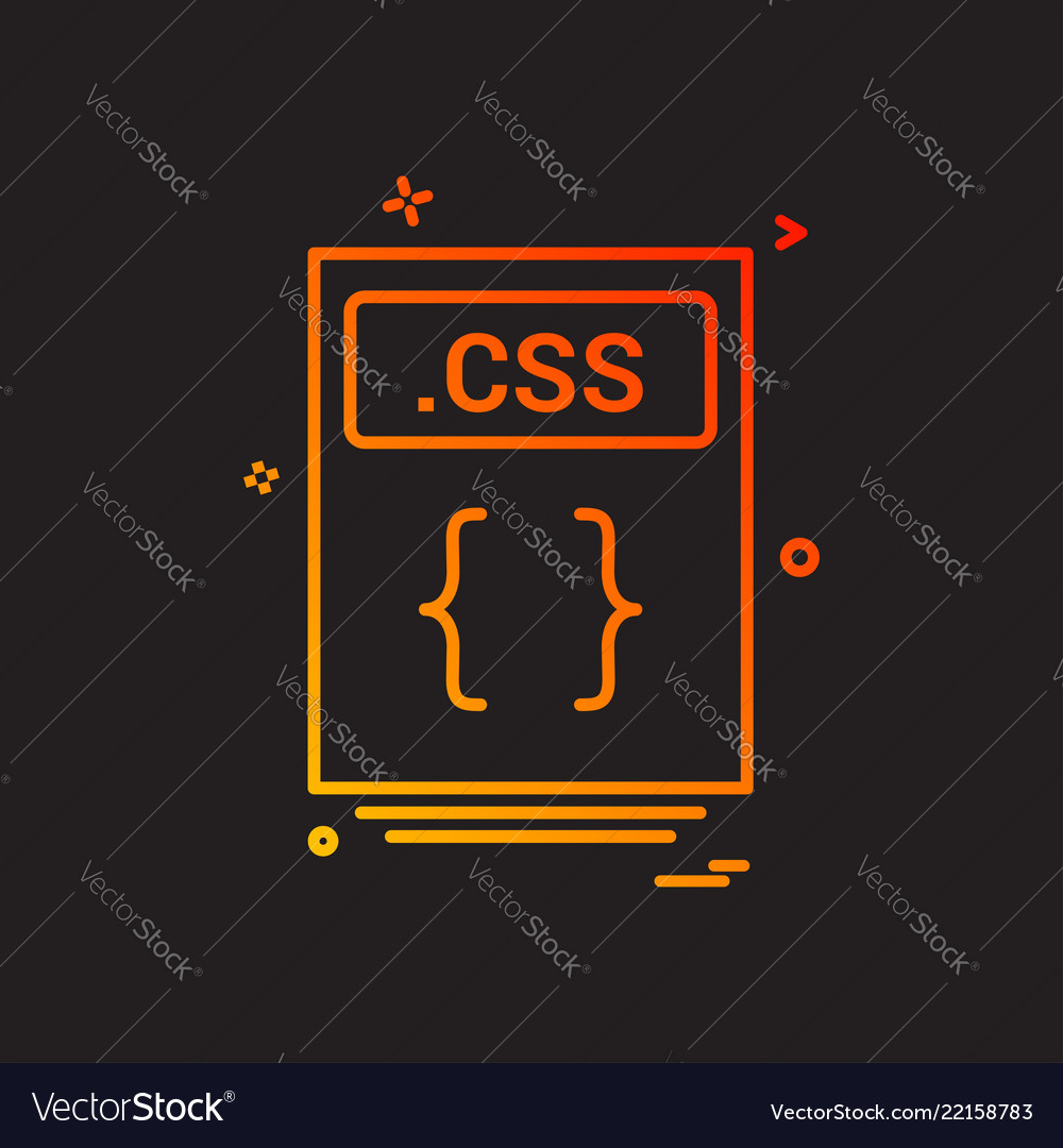 File files css icon design vector image File files css icon design