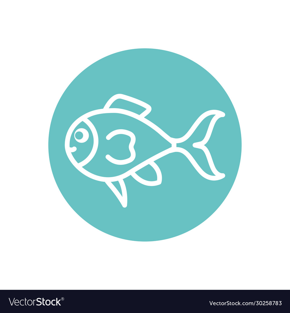 Isolated fish line block style icon design