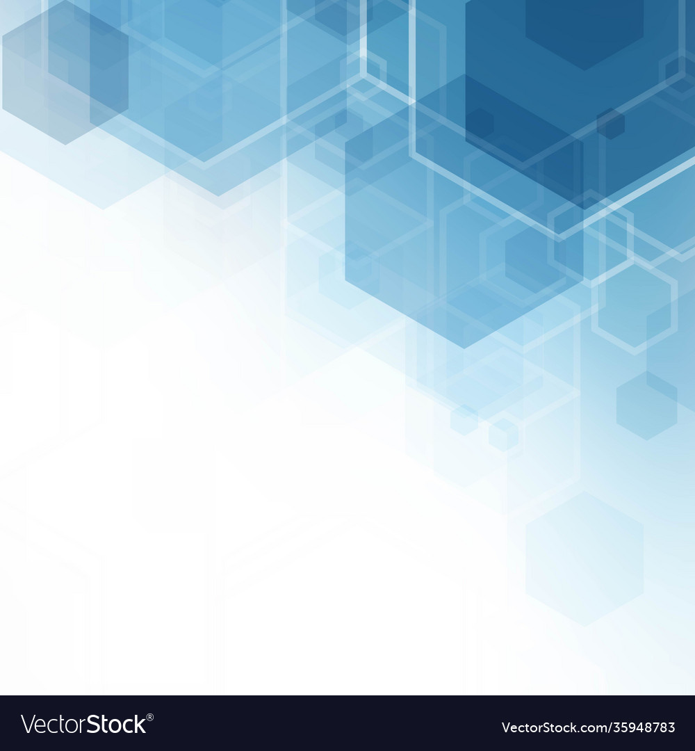 Light blue layout with hexagonal shapes vector image Light blue layout with hexagonal shapes