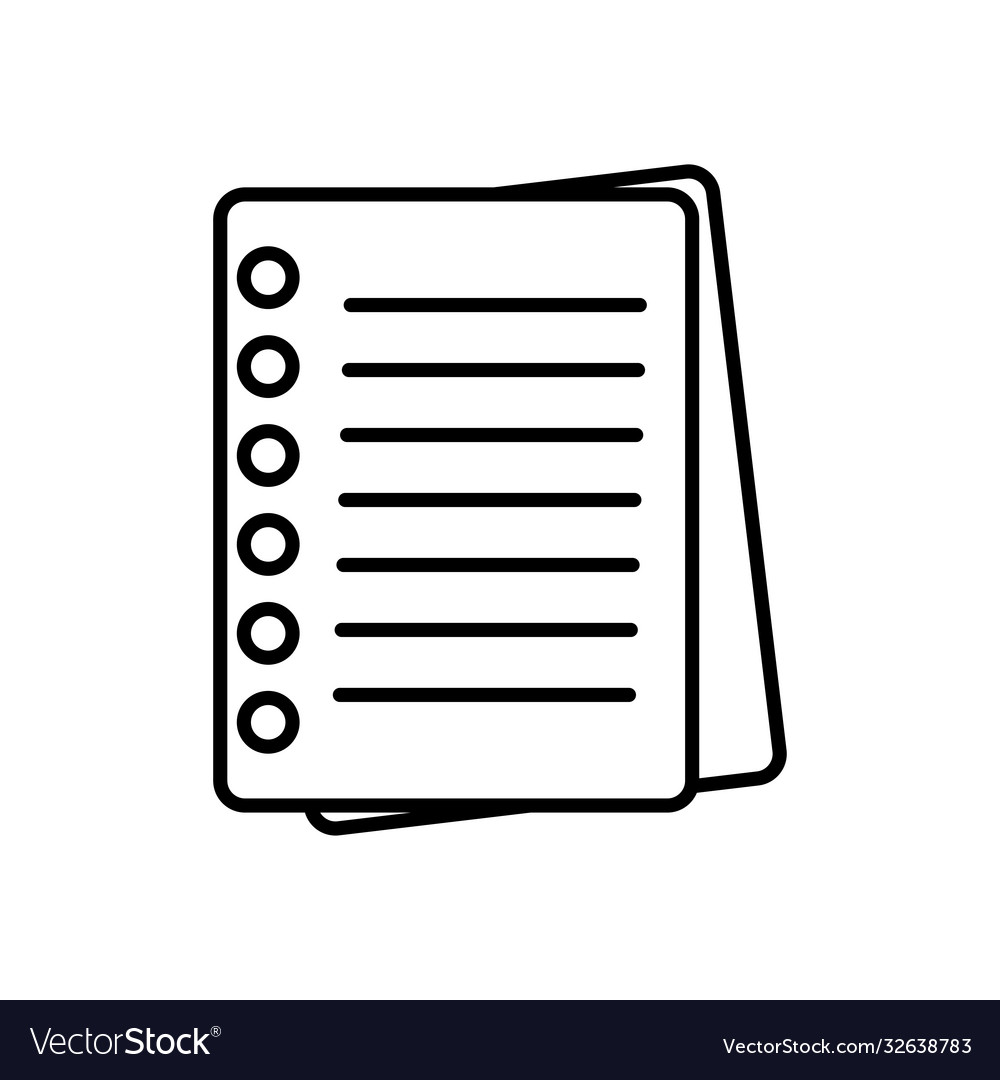 Notebook pages icon line style