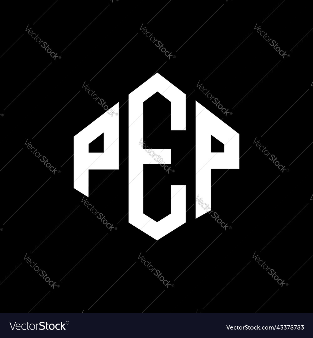 Pep letter logo design with polygon shape