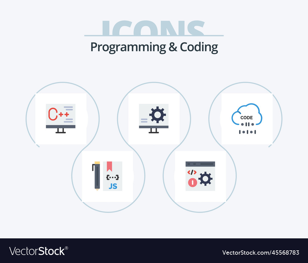 Programmierung und Kodierung von flachem Iconpack 5