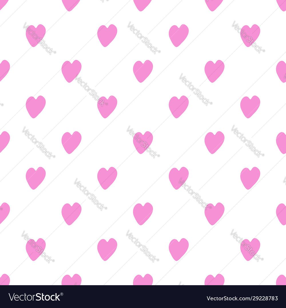 Nahtloses Muster mit rosa Herzen auf weiß vector image Nahtloses Muster mit rosa Herzen auf weiß