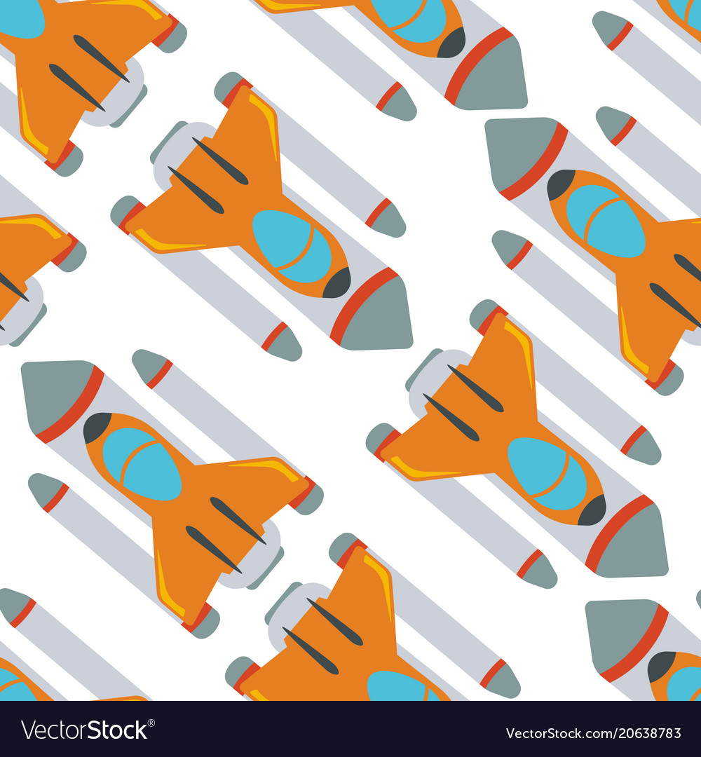 Seamless pattern with space rocket vector image Seamless pattern with space rocket