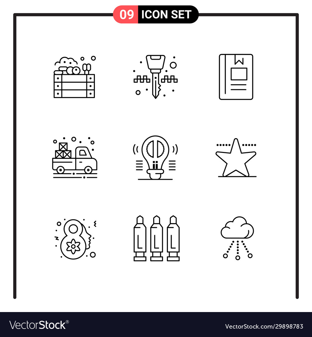 Set 9 line style icons for web and mobile Vector Image Set 9 line style icons for web and mobile