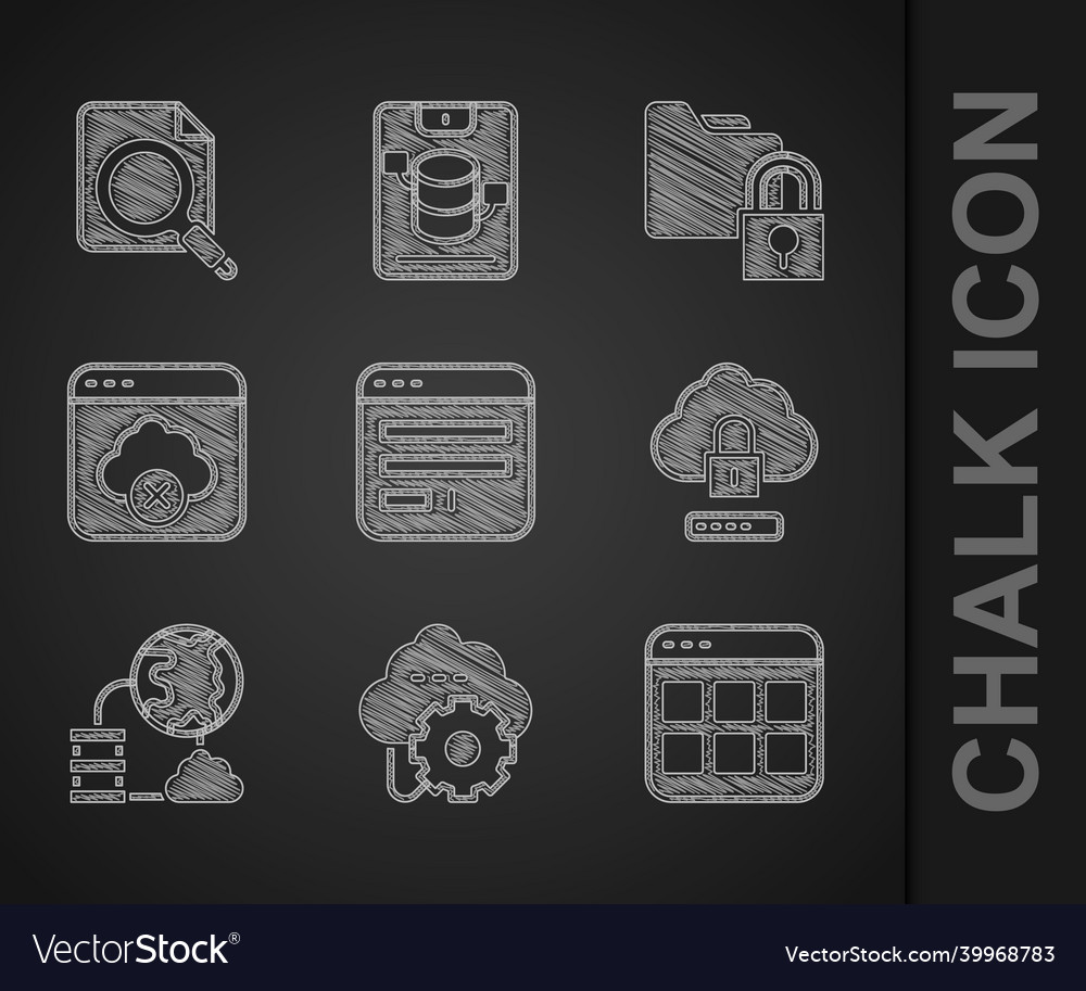 Set browser window cloud technology data transfer vector image Set browser window cloud technology data transfer