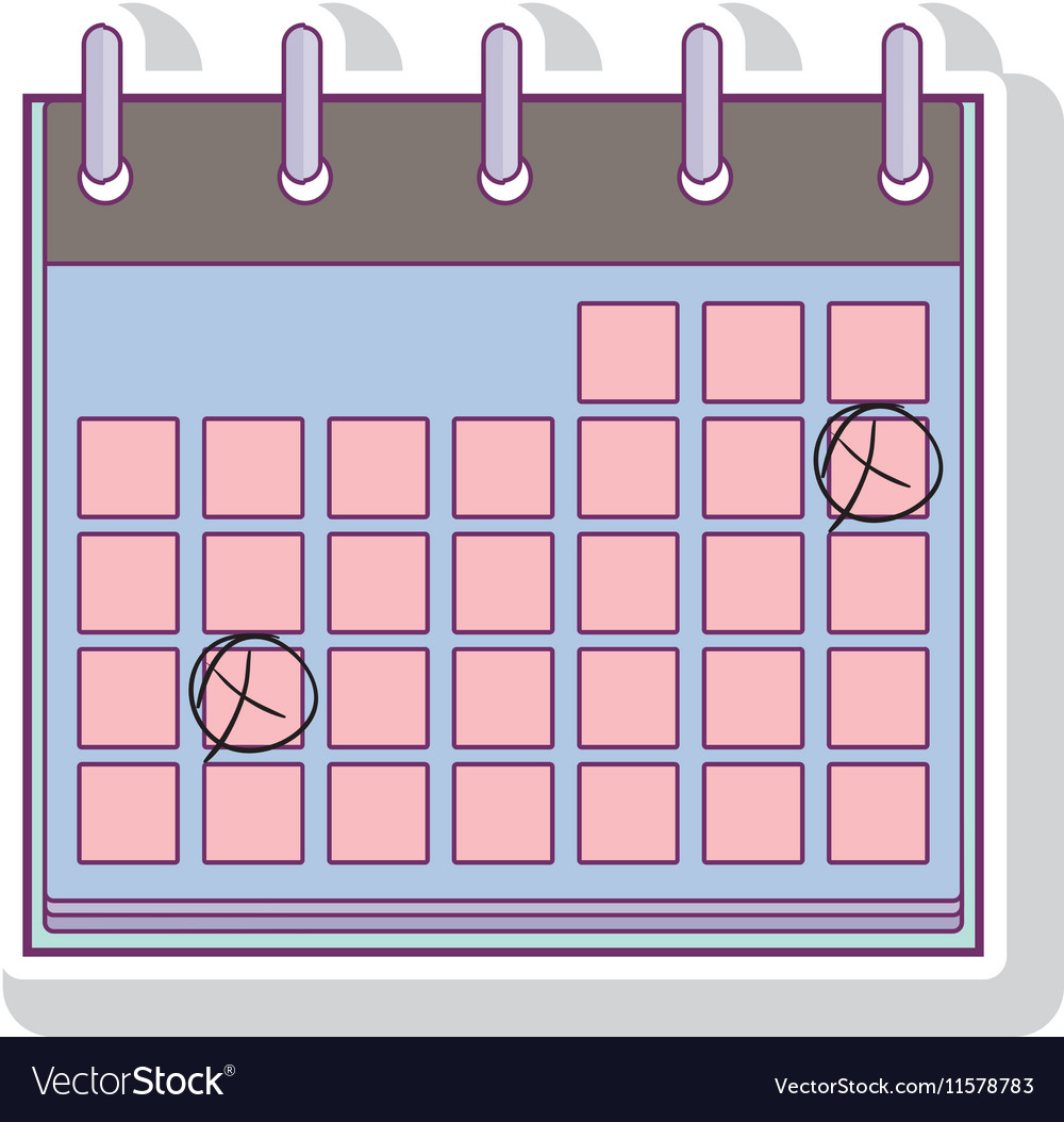 Silhouette with calendar two days marked Vector Image