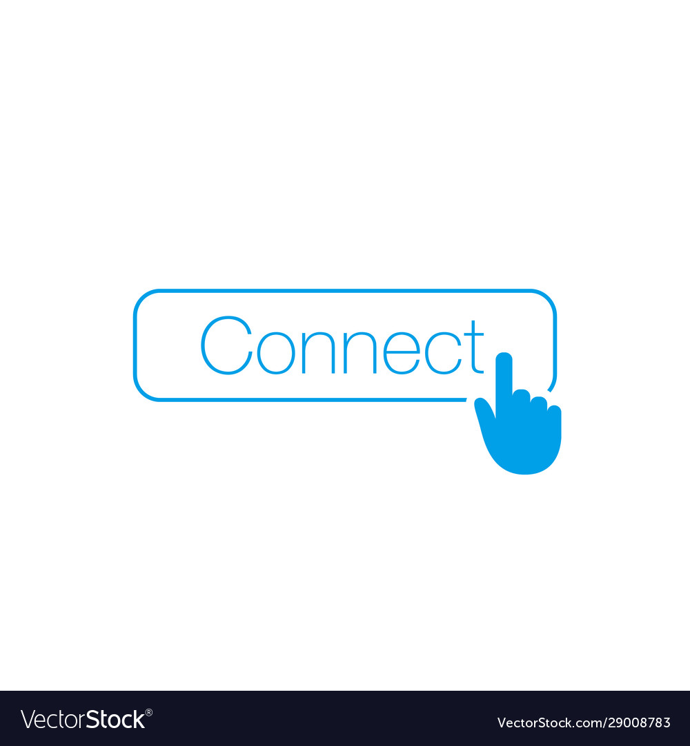 Einfache Verbindung Taste mit Hand Cursor für Web ui vector image Einfache Verbindung Taste mit Hand Cursor für Web ui
