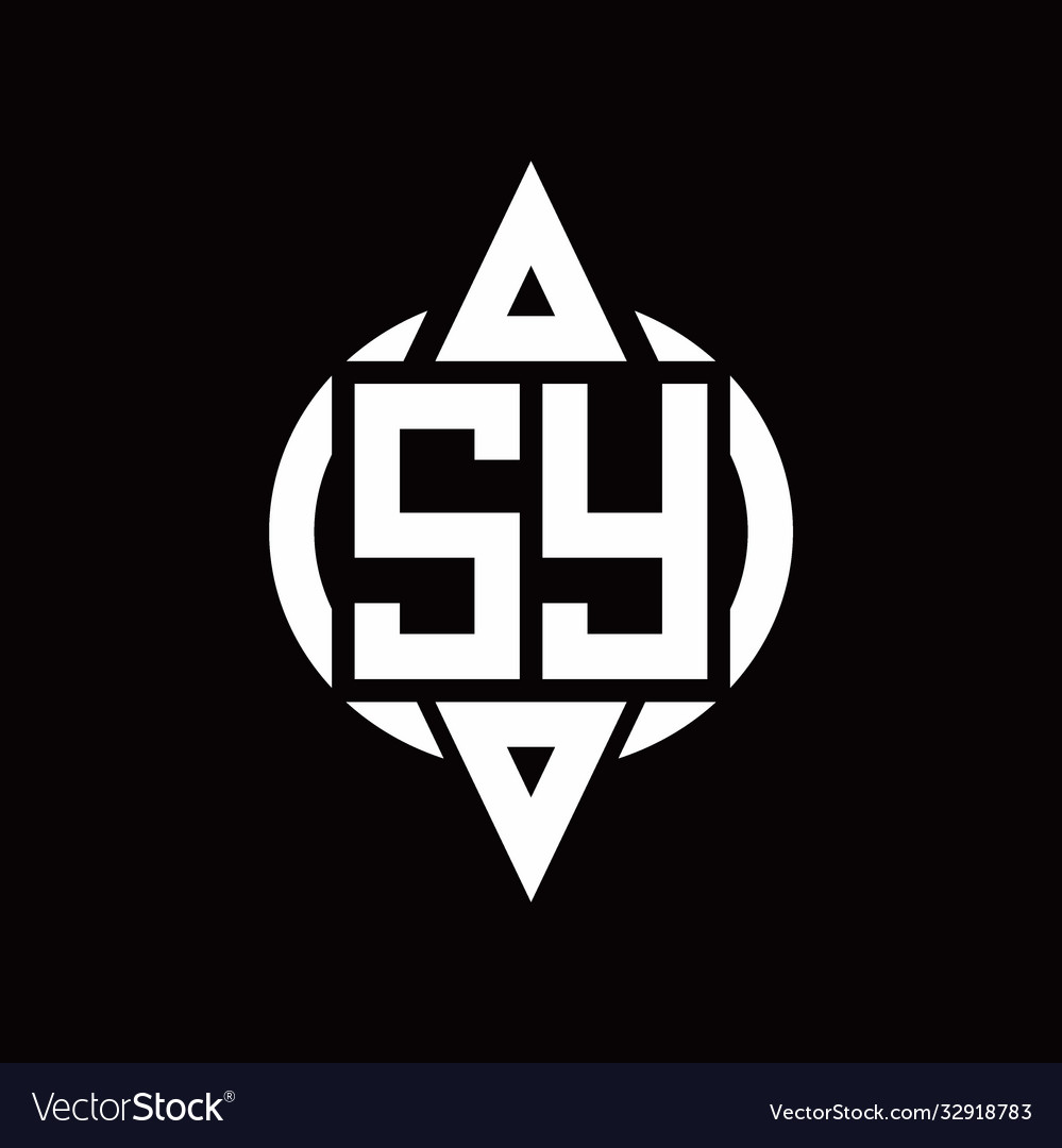 Sy logo with circle rounded combine triangle top
