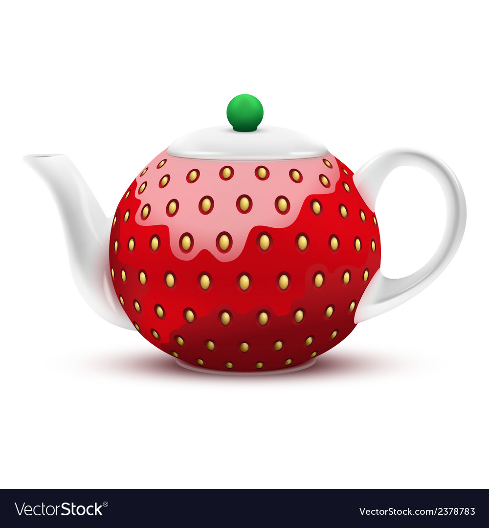 Teapot in the form of a large strawberry