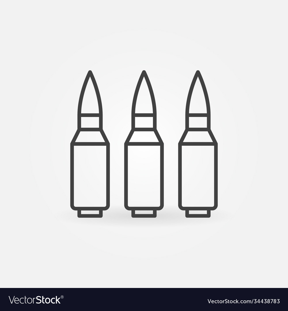Three bullets outline icon ammo symbol Royalty Free Vector