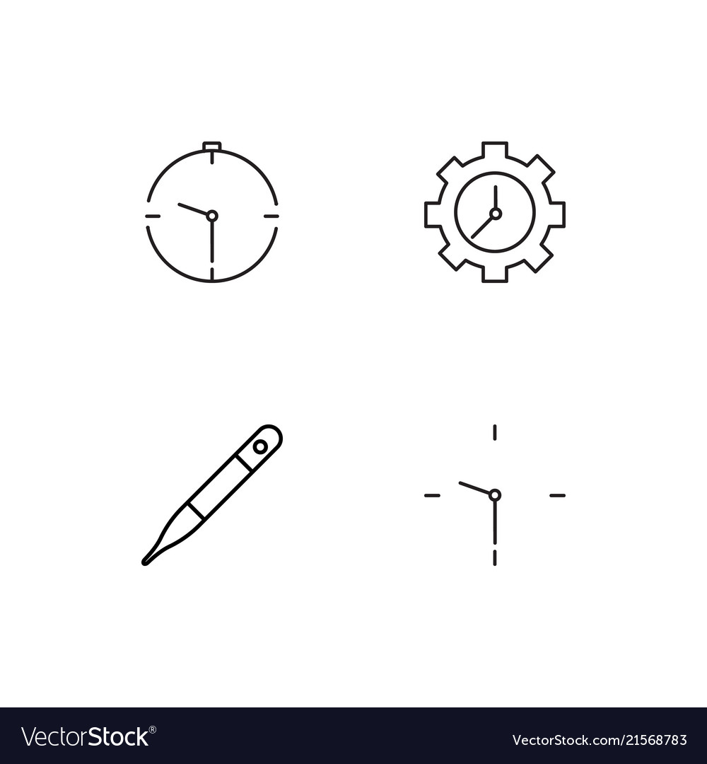 Time linear icons set simple outline