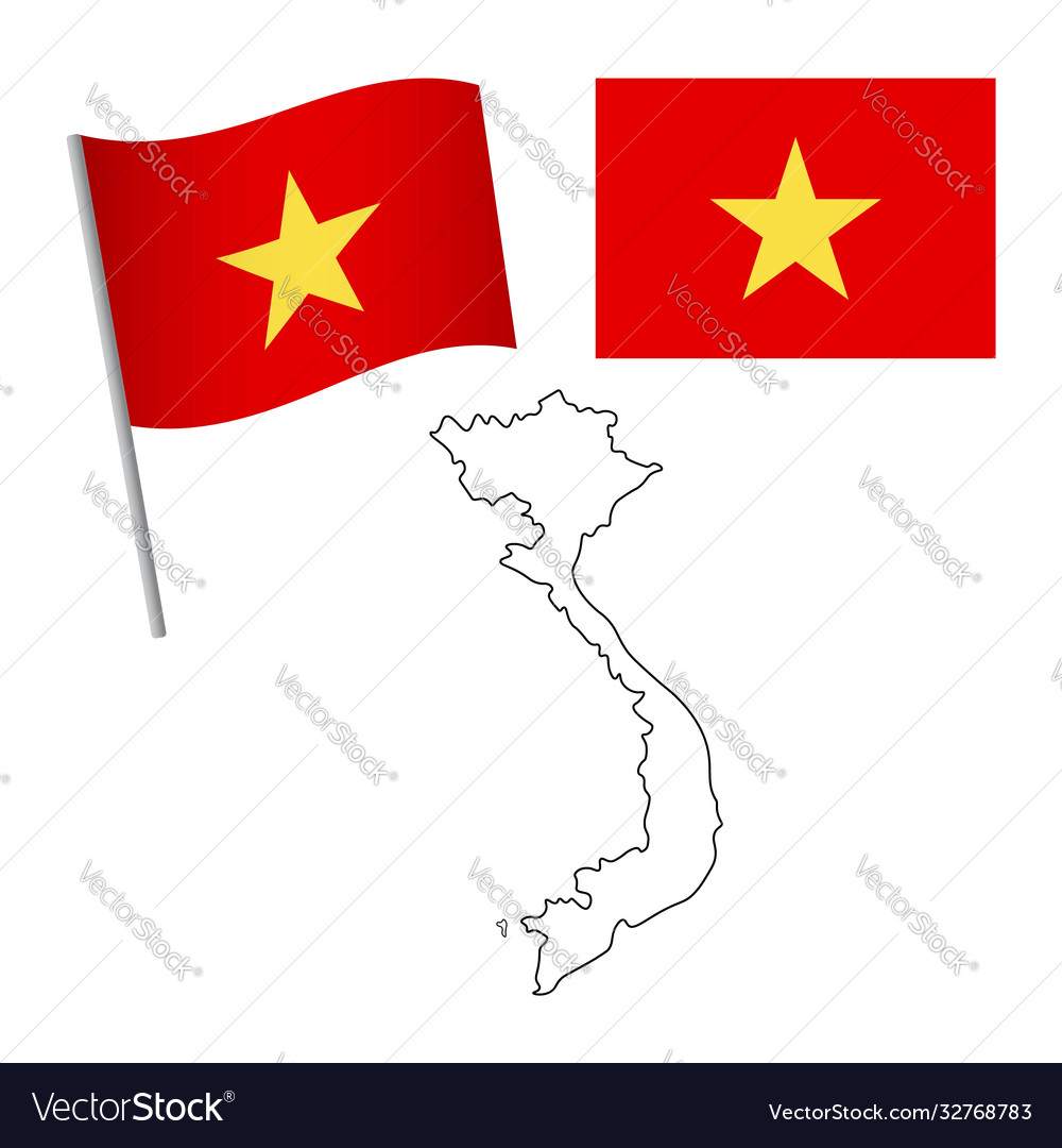 Vietnam-Flagge und Karte