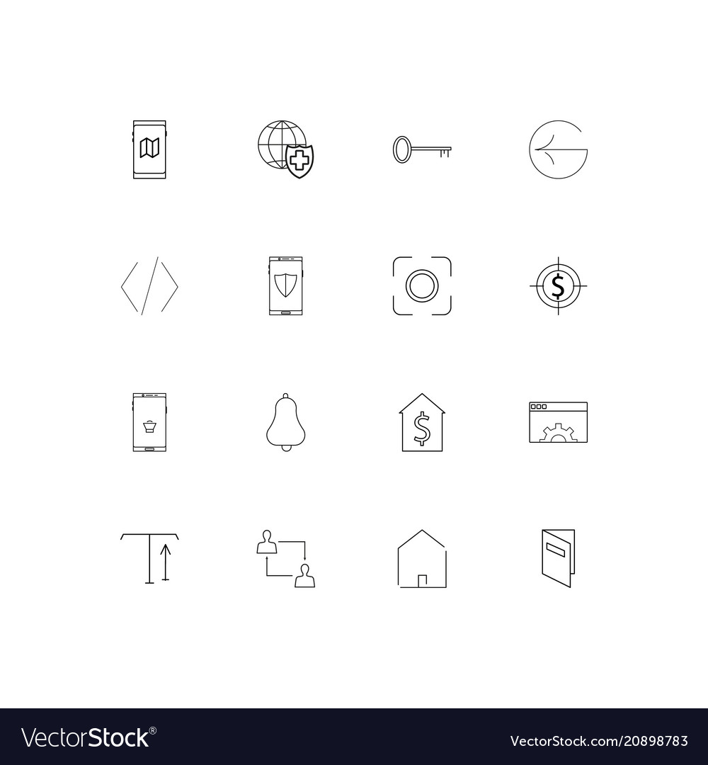 Web linear thin icons set outlined simple