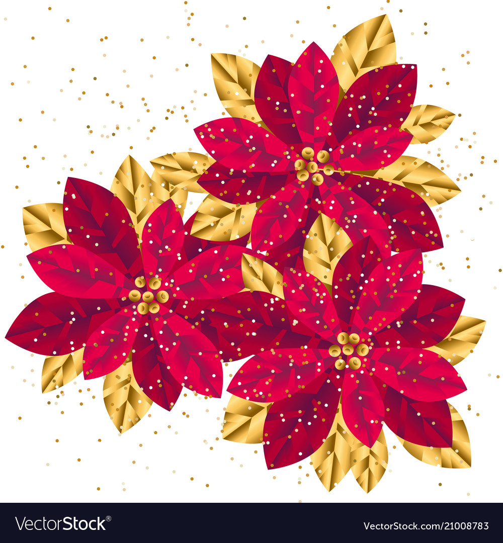 Xmas luxury gold poinsettia decorative flowers