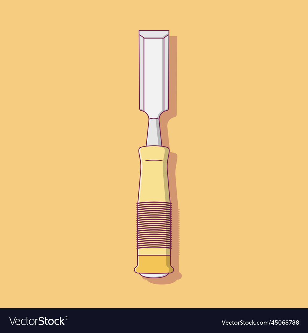 Chisel icon with outline for design element clip vector image Chisel icon with outline for design element clip