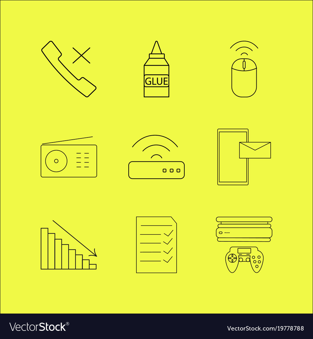 Devices linear icon set simple outline icons