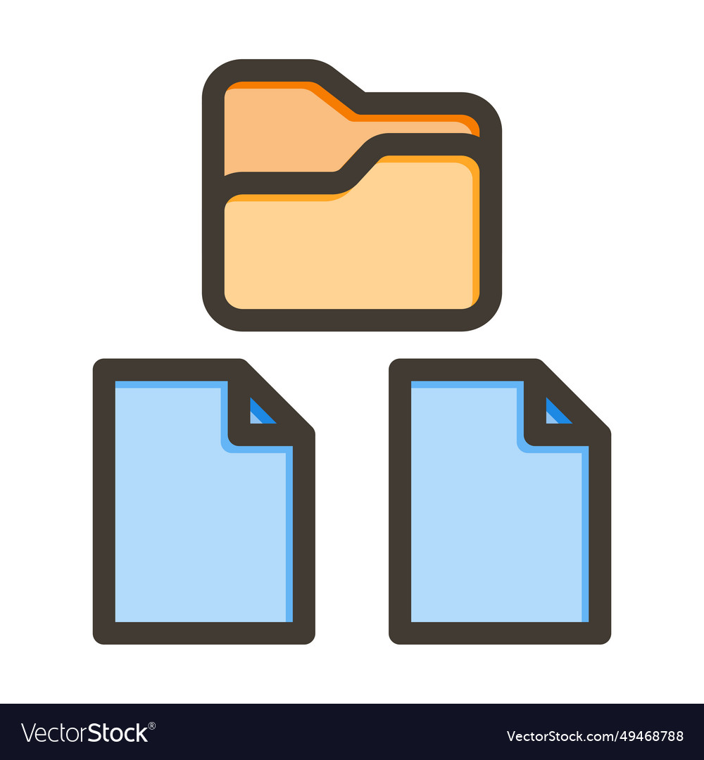 File management thick line filled colors icon Vector Image