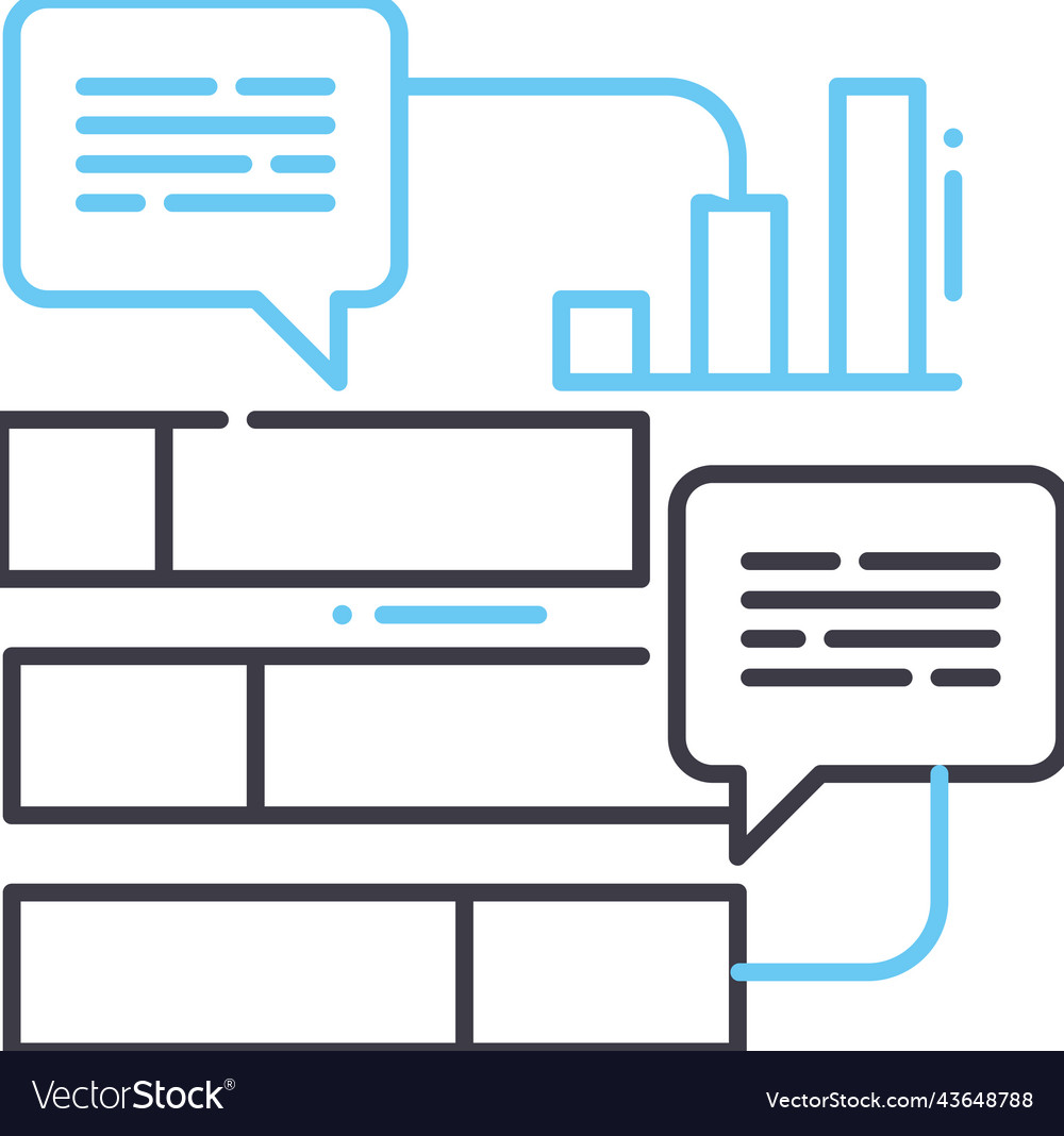 Graph analysis line icon outline symbol Vector Image Graph analysis line icon outline symbol