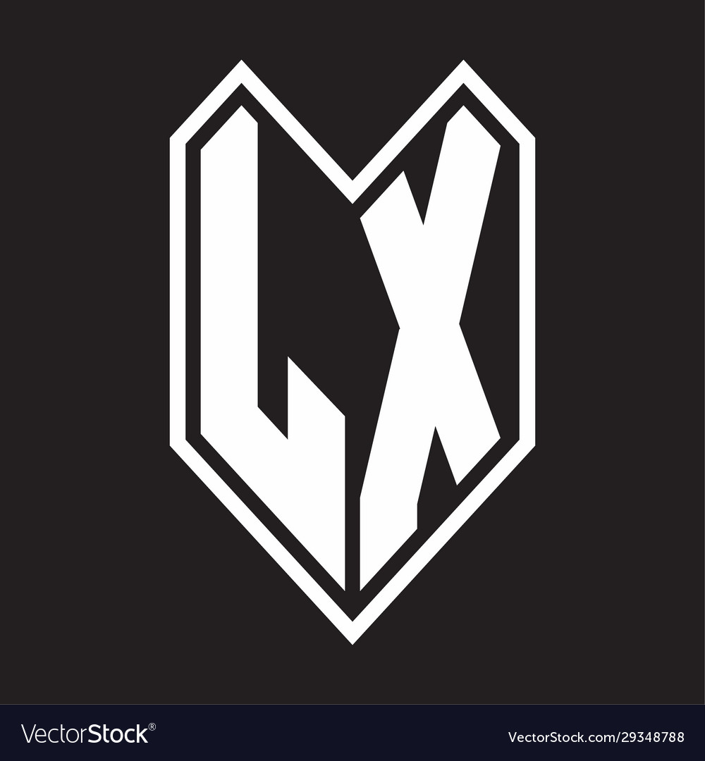 Lx logo monogram with emblem line style isolated Vector Image Lx logo monogram with emblem line style isolated