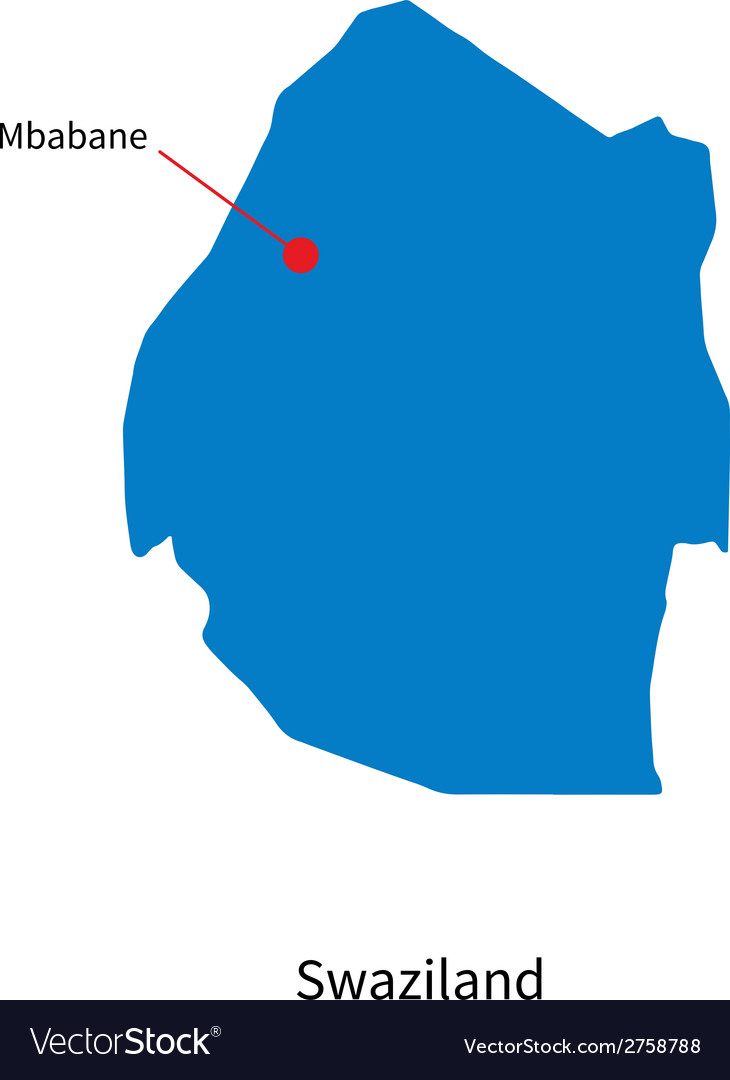Map of Swaziland & Mbabane Capital