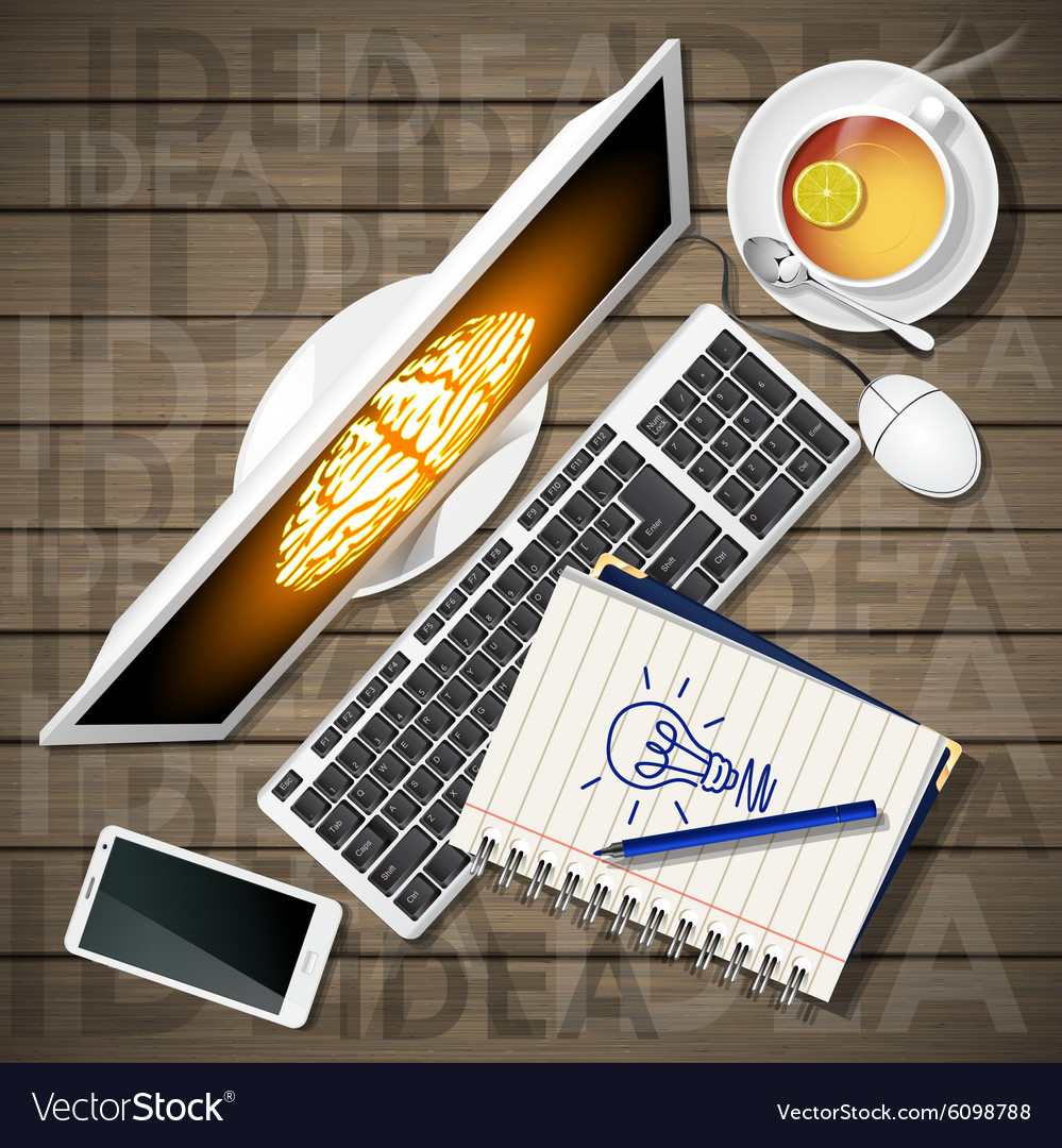 Notebook and computer with mobile phone lemon
