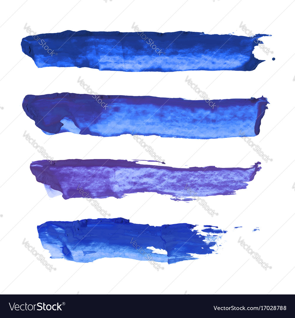 Set of navy blue indigo violet watercolor