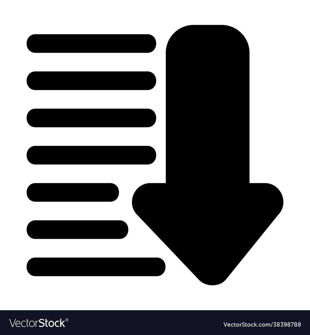 Sorting icon in solid style for any projects vector image Sorting icon in solid style for any projects