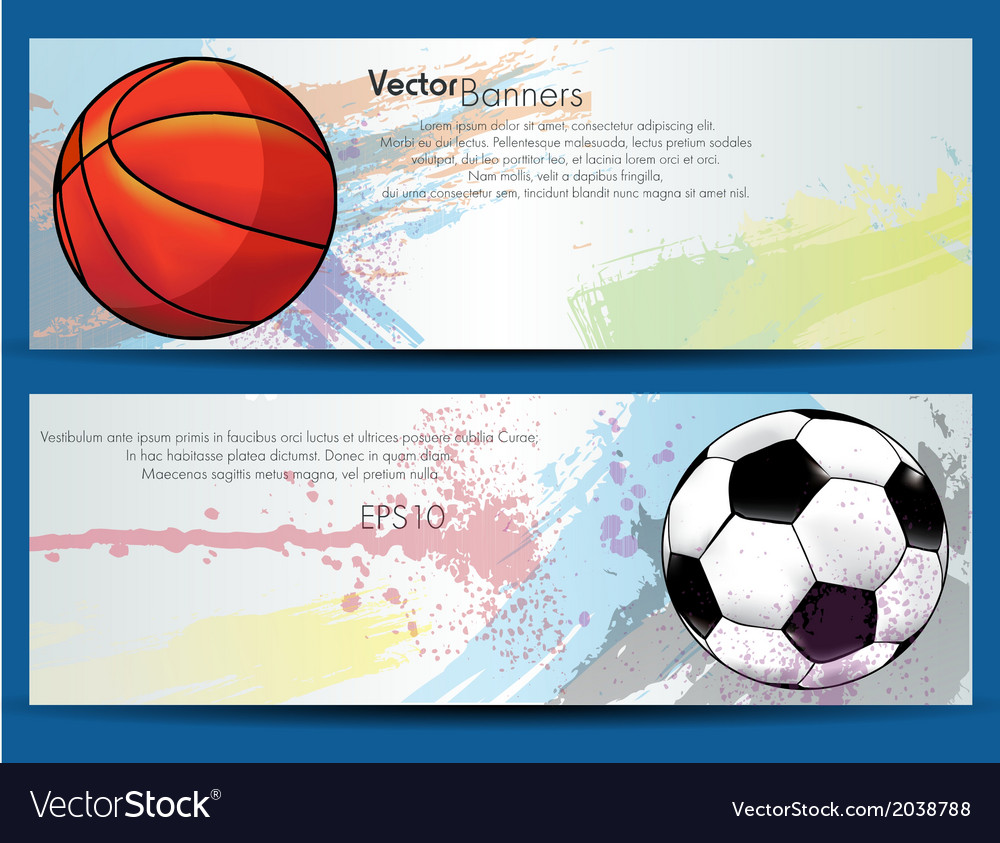 Sport ball banner Royalty Free Vector Image - VectorStock