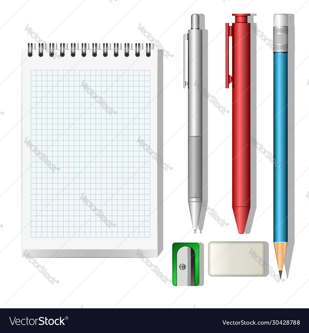 Stationery mockup set 3d objects isolated
