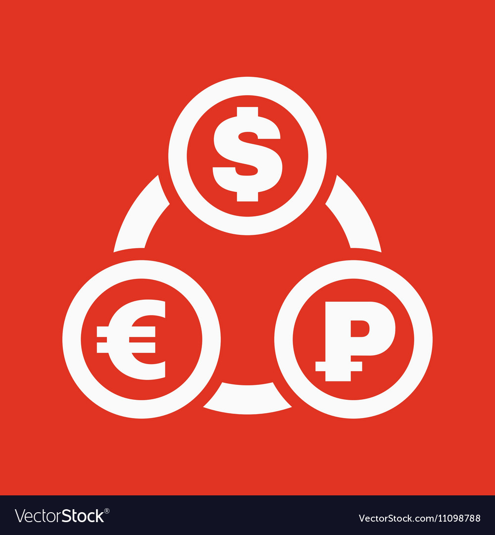The Currency Exchange Dollar Euro Ruble Icon Vector Image Dollar Euro Ruble Icon Vector Image