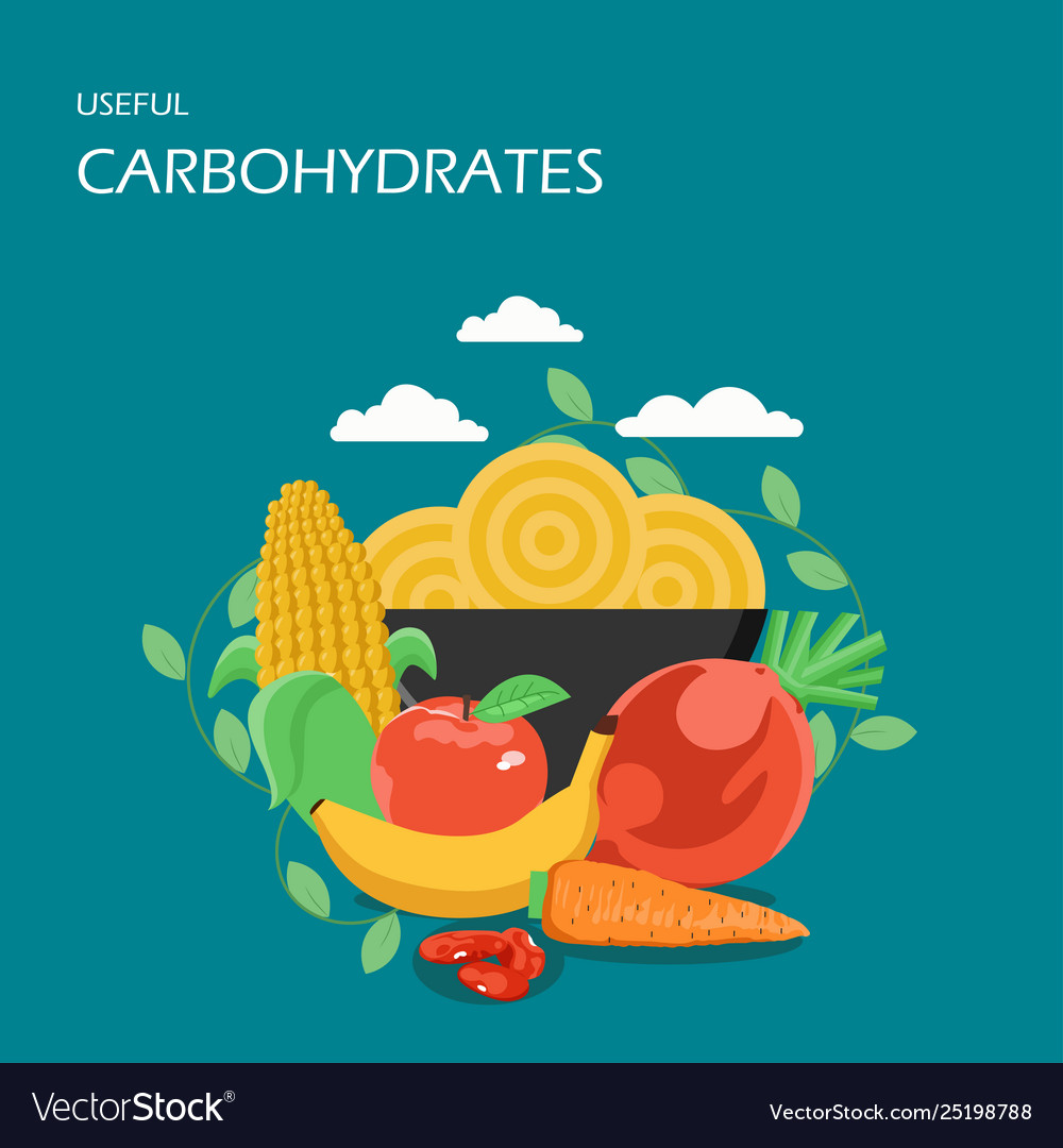 Useful carbohydrates flat style design