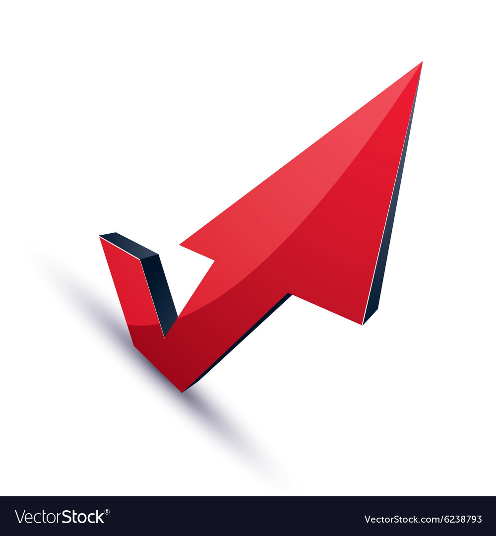 3d abstract symbol with an arrow in the shape