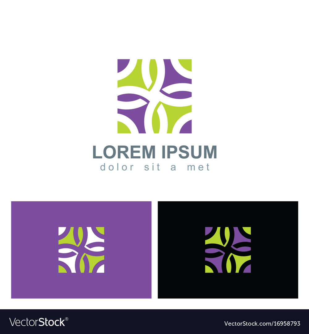 Abstract decorative colored square logo