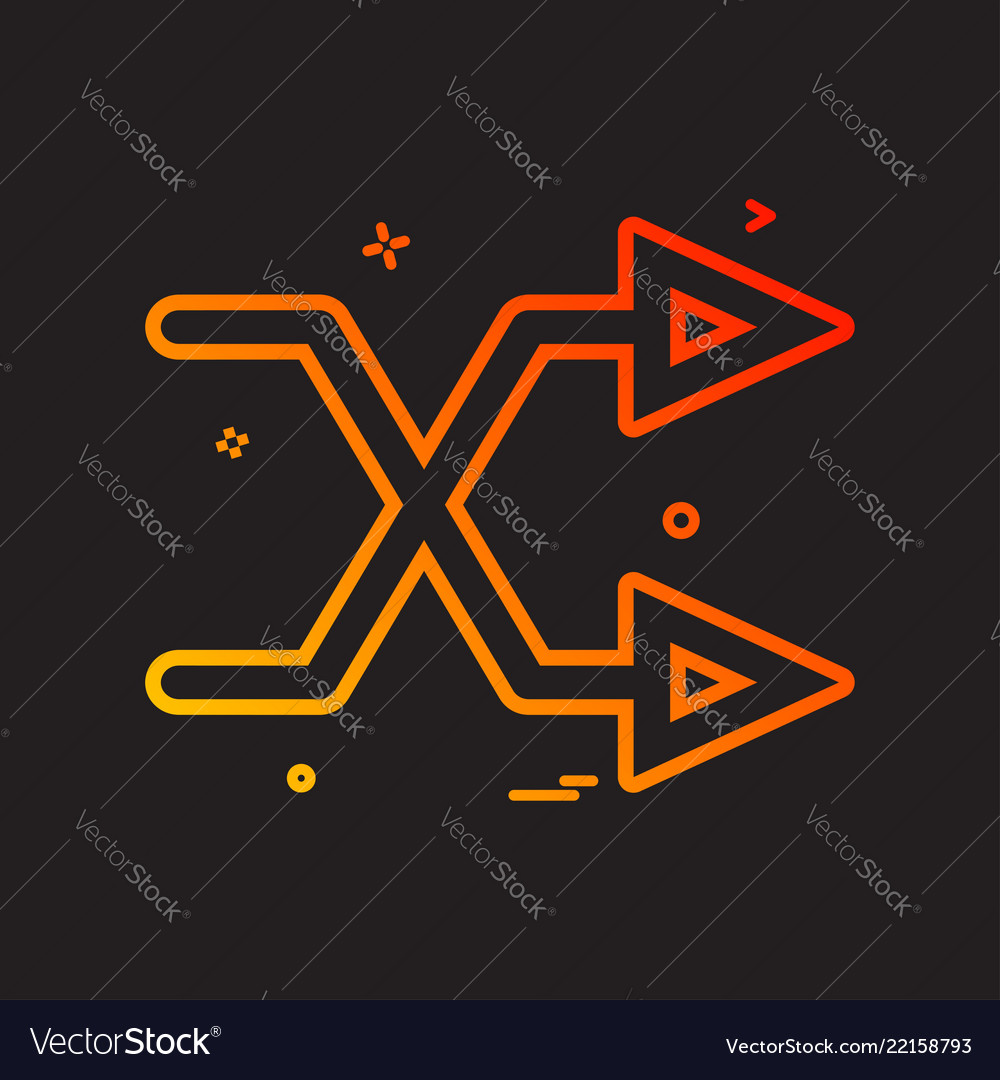 Arrow direction intersecting right two icon design Vector Image Arrow direction intersecting right two icon design