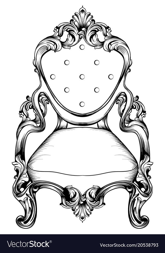 Baroque chair with luxurious ornaments