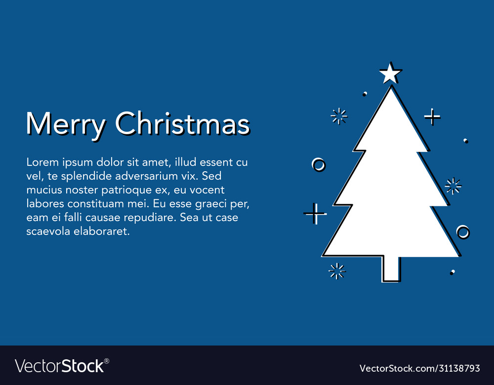 Christmas tree classic blue background