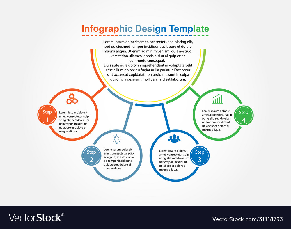 Infographic template for use in a workflow Vector Image