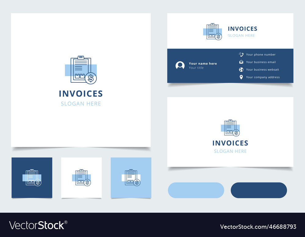 Invoices logo design with editable slogan