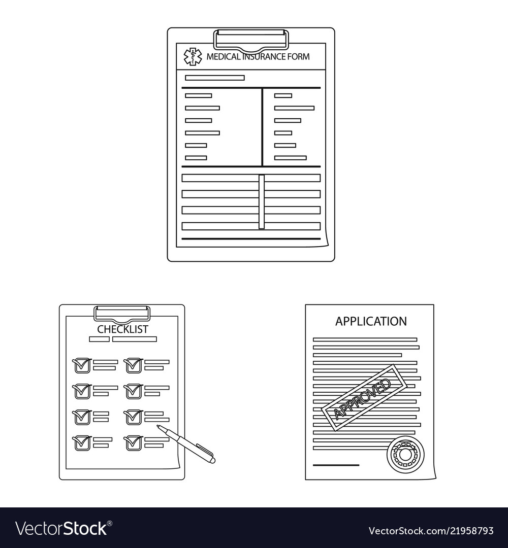 Isolated object of form and document sign vector image Isolated object of form and document sign