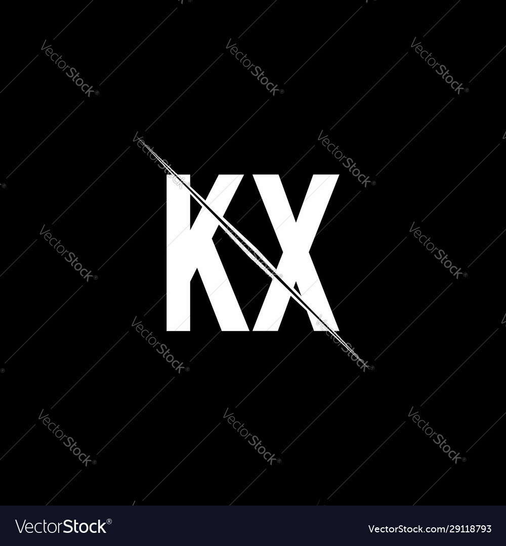 Kx Logo Monogram With Slash Style Design Template Vector Image