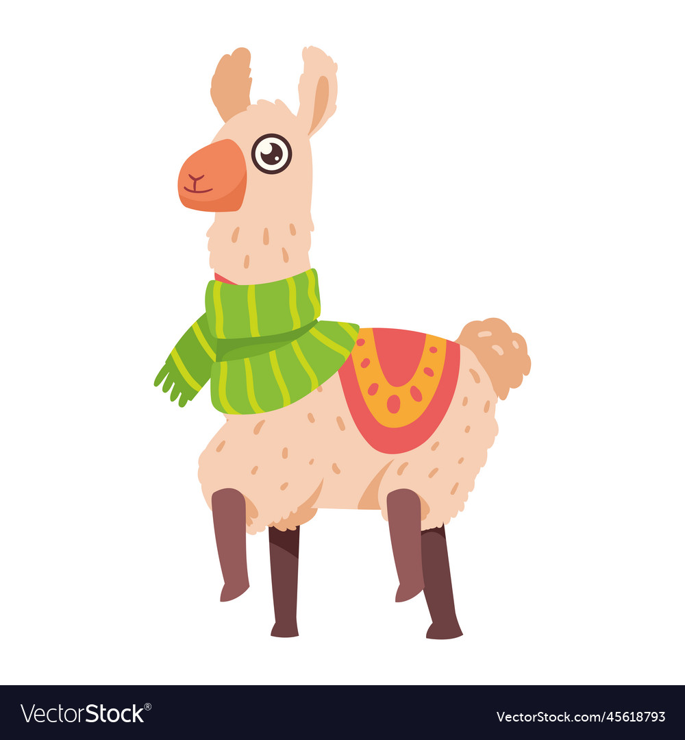 Llama with green scarff