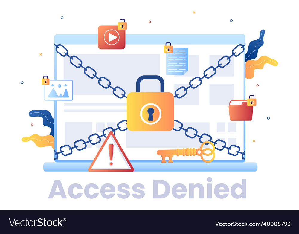 Login access denied system refuses password vector image Login access denied system refuses password