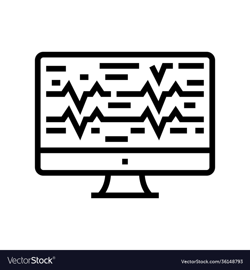 Noise waves on computer screen line icon